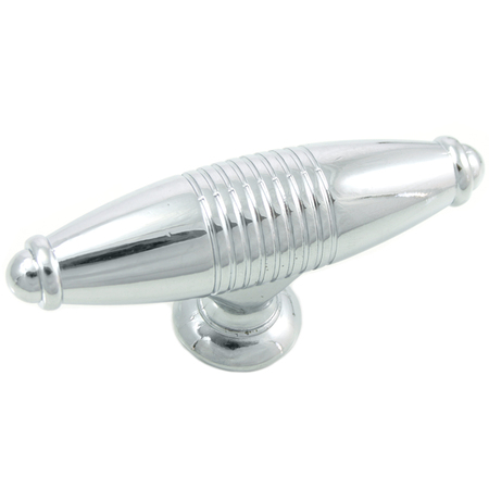 MNG 2 3/5" Striped Egg Knob, Polished Chrome 13315